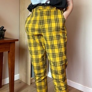 Hot Topic Yellow Plaid Pants